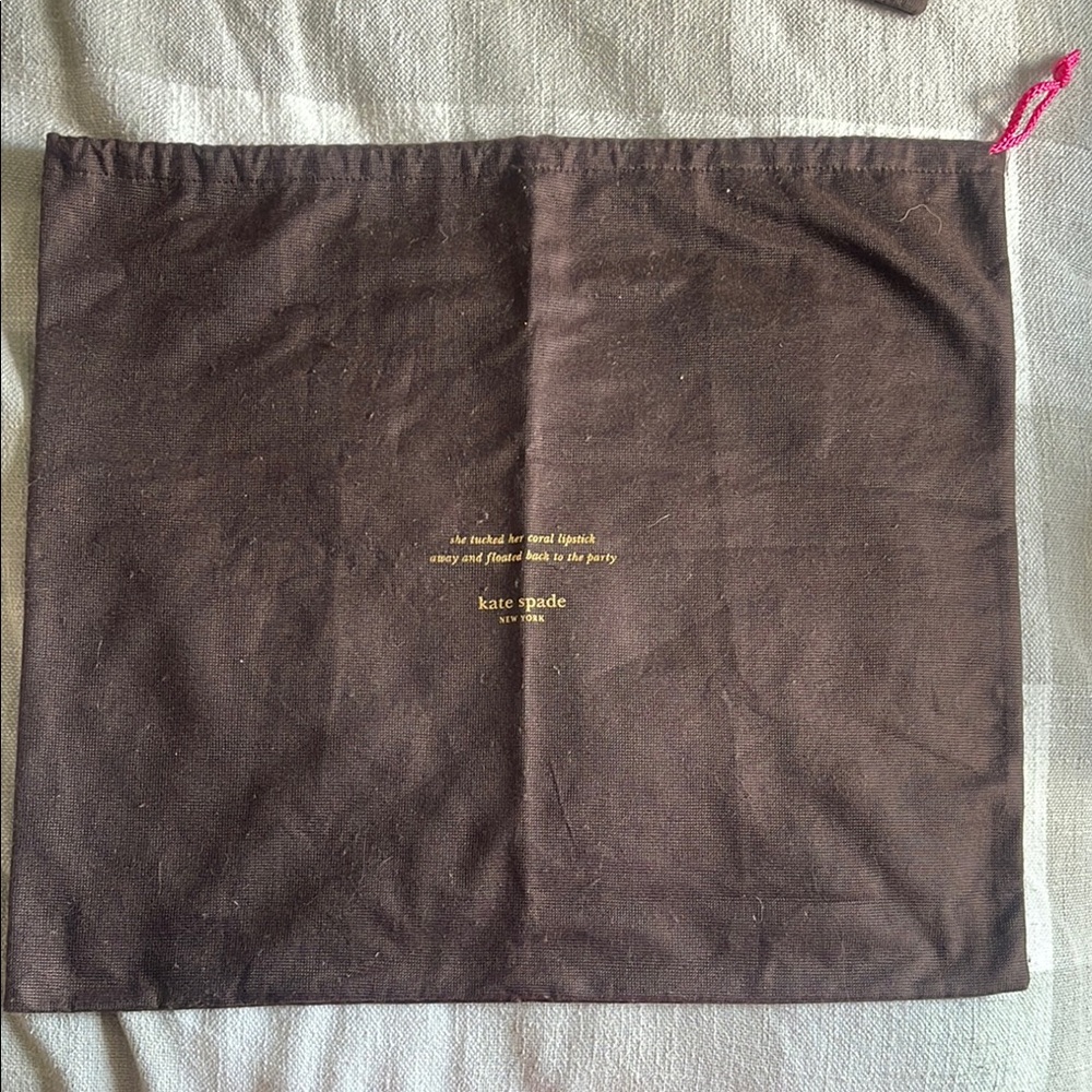 Kate Spade Brown Dust Bag with Gold Logo LARGE